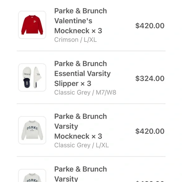 Parke & Brunch Valentines Varsity Mockneck L/XL - Picture 2 of 2